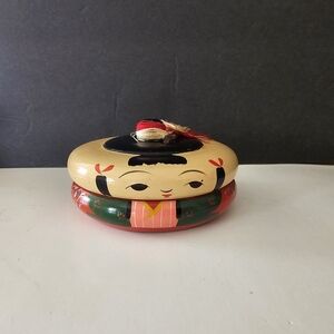 Handcrafted Decorative Box with Asian Doll Design